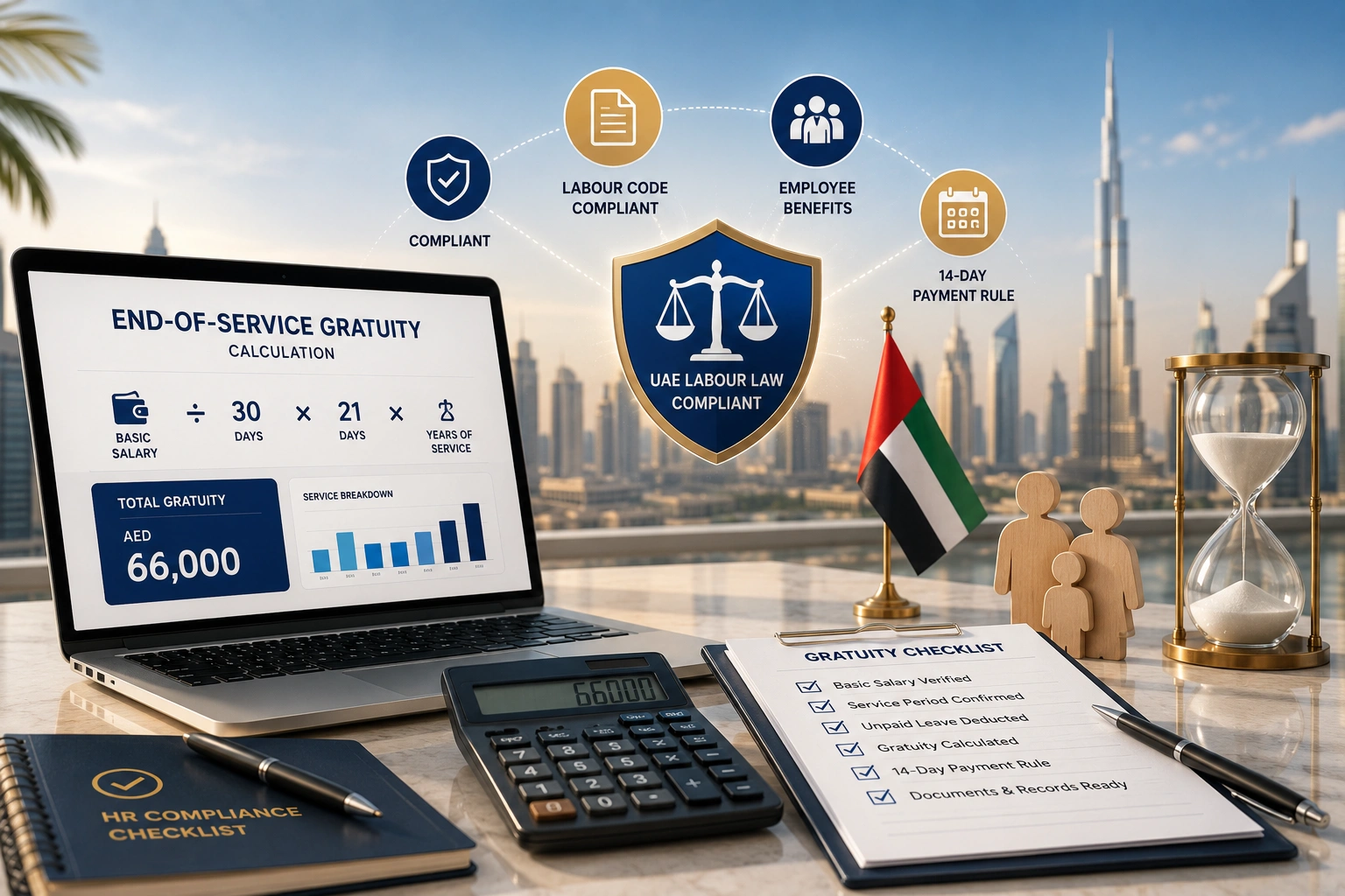 You are currently viewing UAE Gratuity Calculator 2026: How End-of-Service Benefits Are Calculated